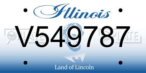 V549787 Illinois License Plate