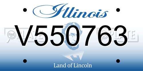 V550763 Illinois License Plate