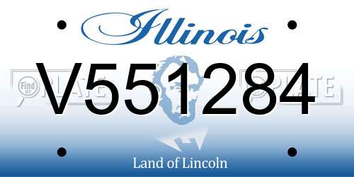 V551284 Illinois License Plate