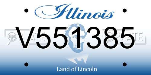V551385 Illinois License Plate