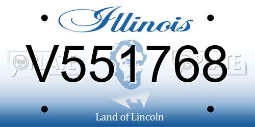 V551768 Illinois License Plate