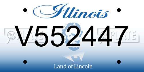 V552447 Illinois License Plate