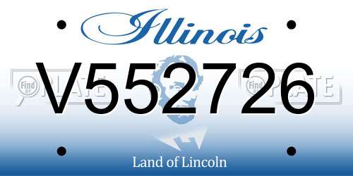 V552726 Illinois License Plate