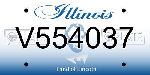 V554037 Illinois License Plate