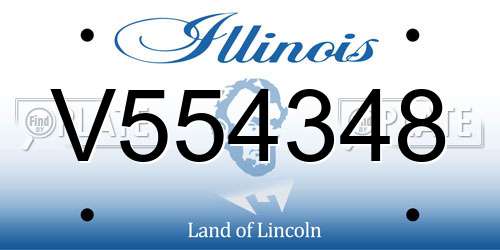 V554348 Illinois License Plate