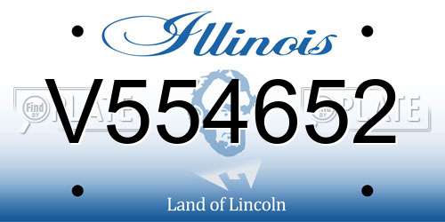 V554652 Illinois License Plate