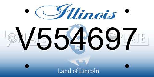 V554697 Illinois License Plate