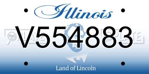 V554883 Illinois License Plate