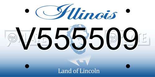 V555509 Illinois License Plate
