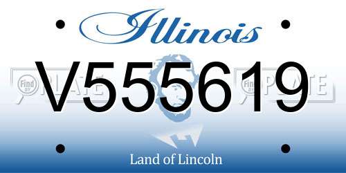 V555619 Illinois License Plate