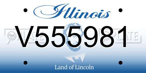V555981 Illinois License Plate