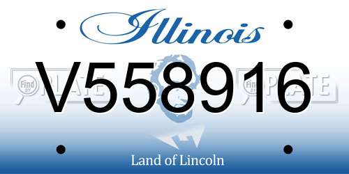 V558916 Illinois License Plate