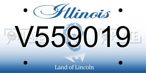 V559019 Illinois License Plate