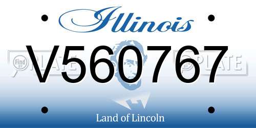 V560767 Illinois License Plate