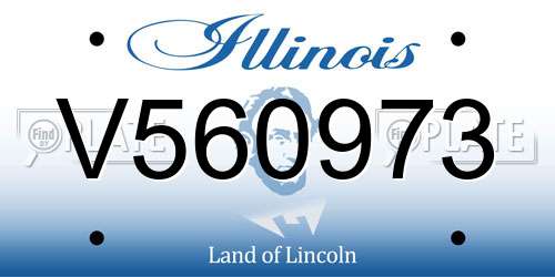 V560973 Illinois License Plate