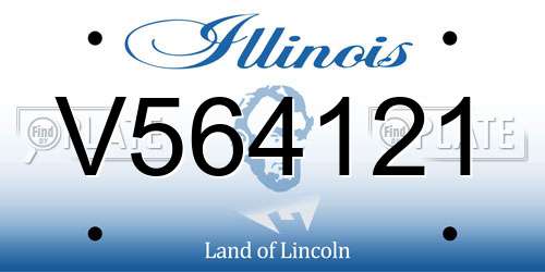 V564121 Illinois License Plate