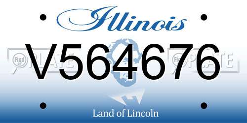 V564676 Illinois License Plate