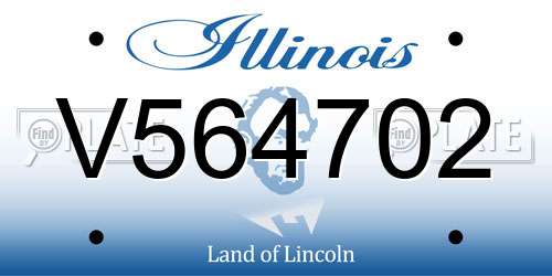 V564702 Illinois License Plate