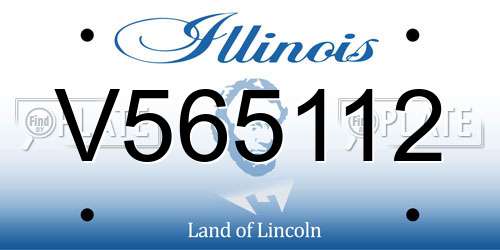 V565112 Illinois License Plate