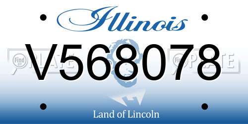 V568078 Illinois License Plate