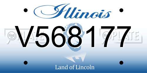 V568177 Illinois License Plate