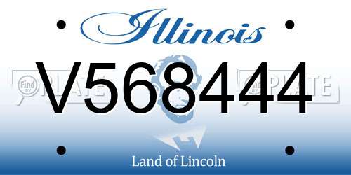V568444 Illinois License Plate
