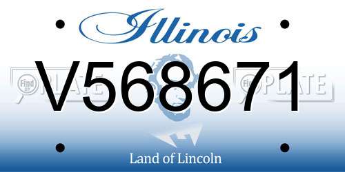V568671 Illinois License Plate