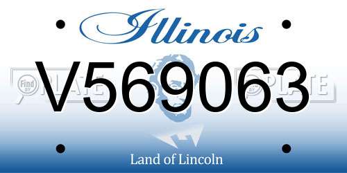 V569063 Illinois License Plate