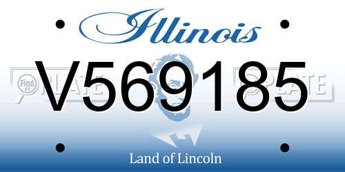 V569185 Illinois License Plate
