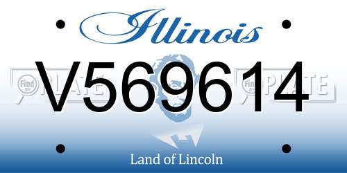 V569614 Illinois License Plate