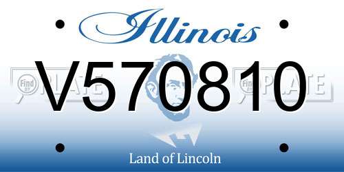 V570810 Illinois License Plate