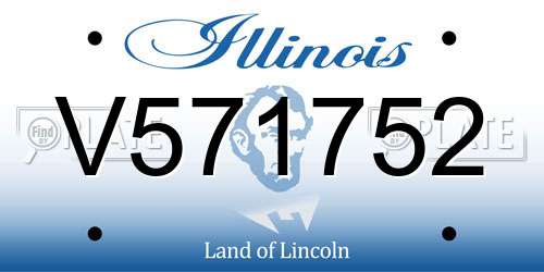 V571752 Illinois License Plate