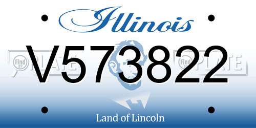 V573822 Illinois License Plate