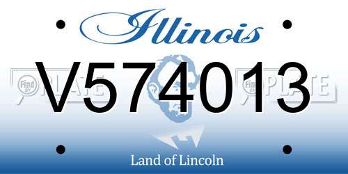 V574013 Illinois License Plate