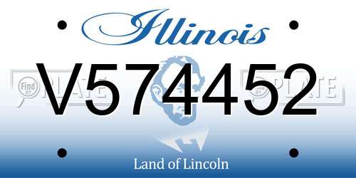 V574452 Illinois License Plate