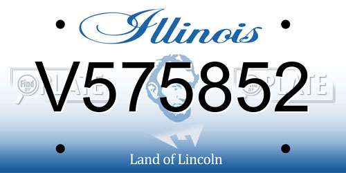 V575852 Illinois License Plate