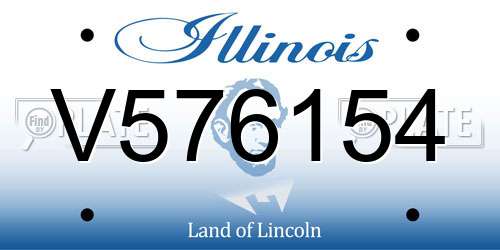 V576154 Illinois License Plate