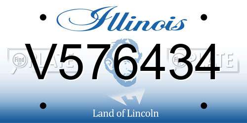 V576434 Illinois License Plate