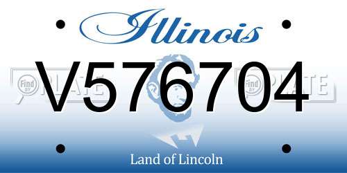 V576704 Illinois License Plate