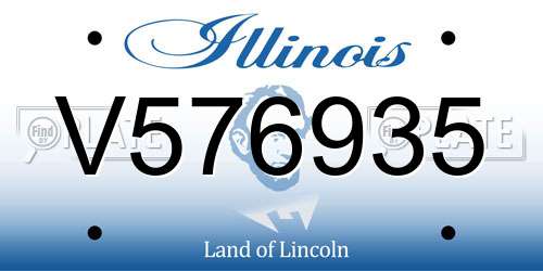 V576935 Illinois License Plate