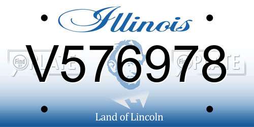 V576978 Illinois License Plate