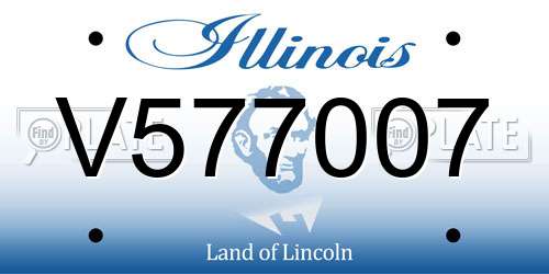 V577007 Illinois License Plate