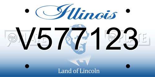 V577123 Illinois License Plate