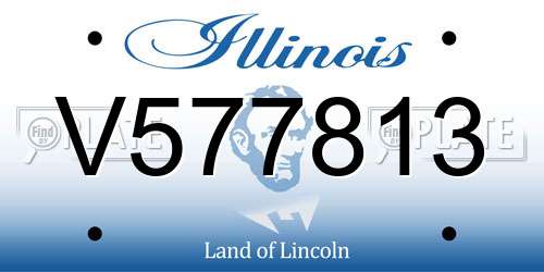 V577813 Illinois License Plate