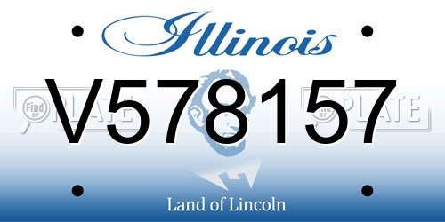 V578157 Illinois License Plate