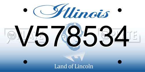V578534 Illinois License Plate