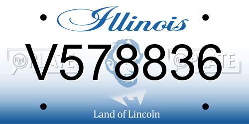 V578836 Illinois License Plate