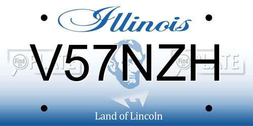 V57NZH Illinois License Plate
