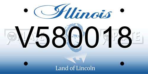 V580018 Illinois License Plate