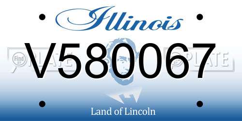 V580067 Illinois License Plate